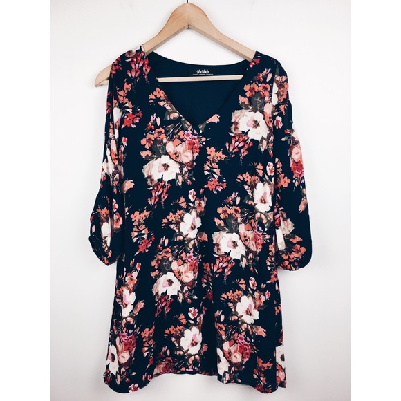 Lulus | Shifting Dears Navy Floral Print Dress - Picture 5 of 8